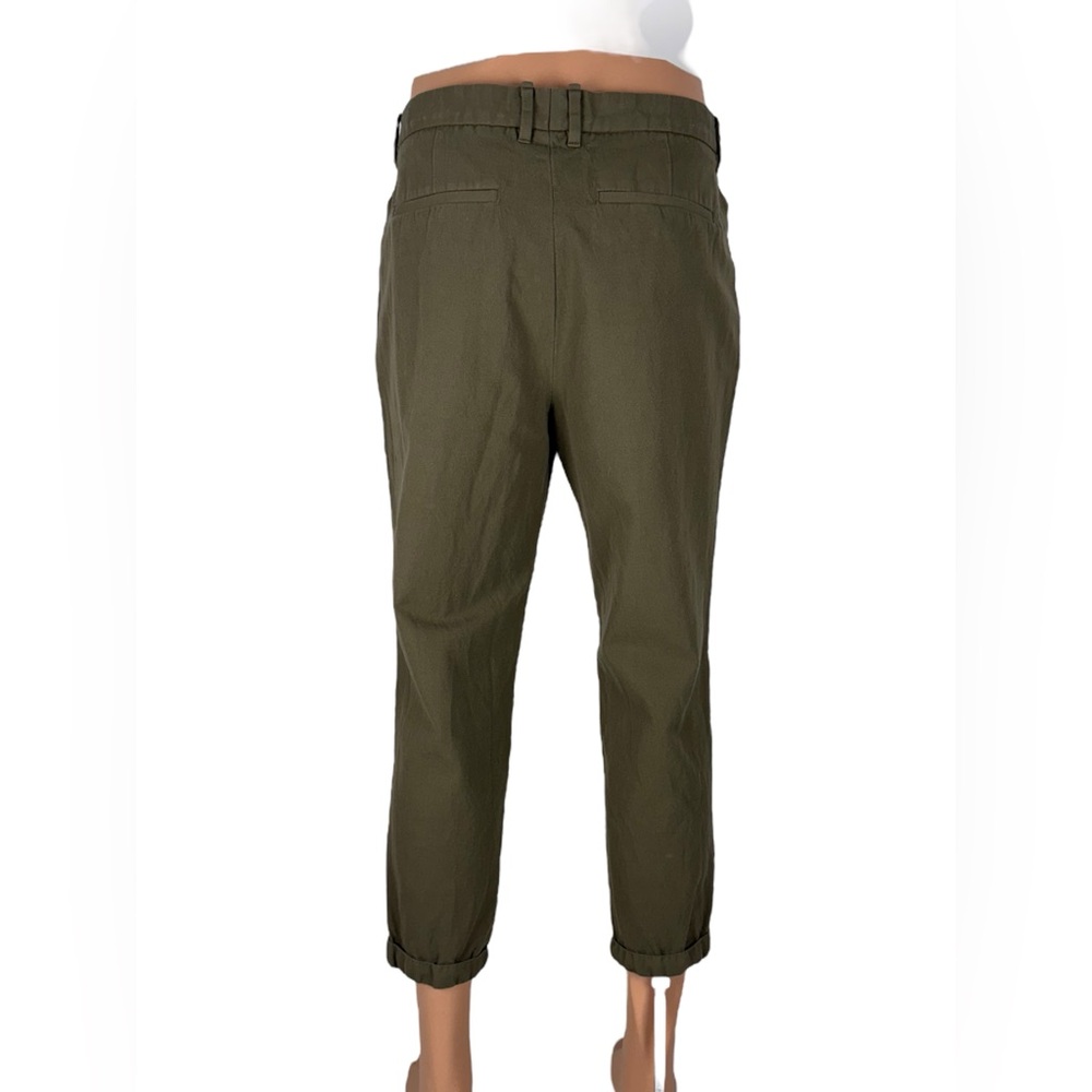 Allsaints Mens 32 X 25 Pants Tallis Pleated Cropped Trouser Green Cotton Wool - Picture 4 of 13